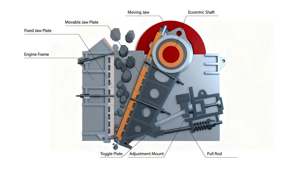 PE Type Jaw Crusher Structure Diagram